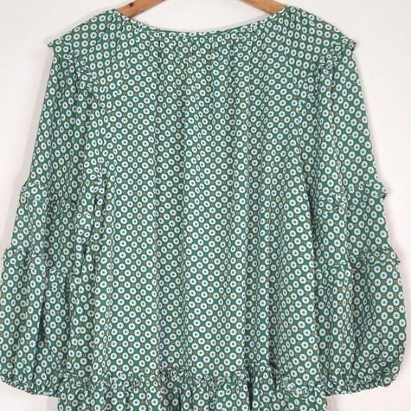 NEW Max Studio Dress Tunic Women Floral Boho Ruffle Long Balloon Sleeve XL - Picture 8 of 16